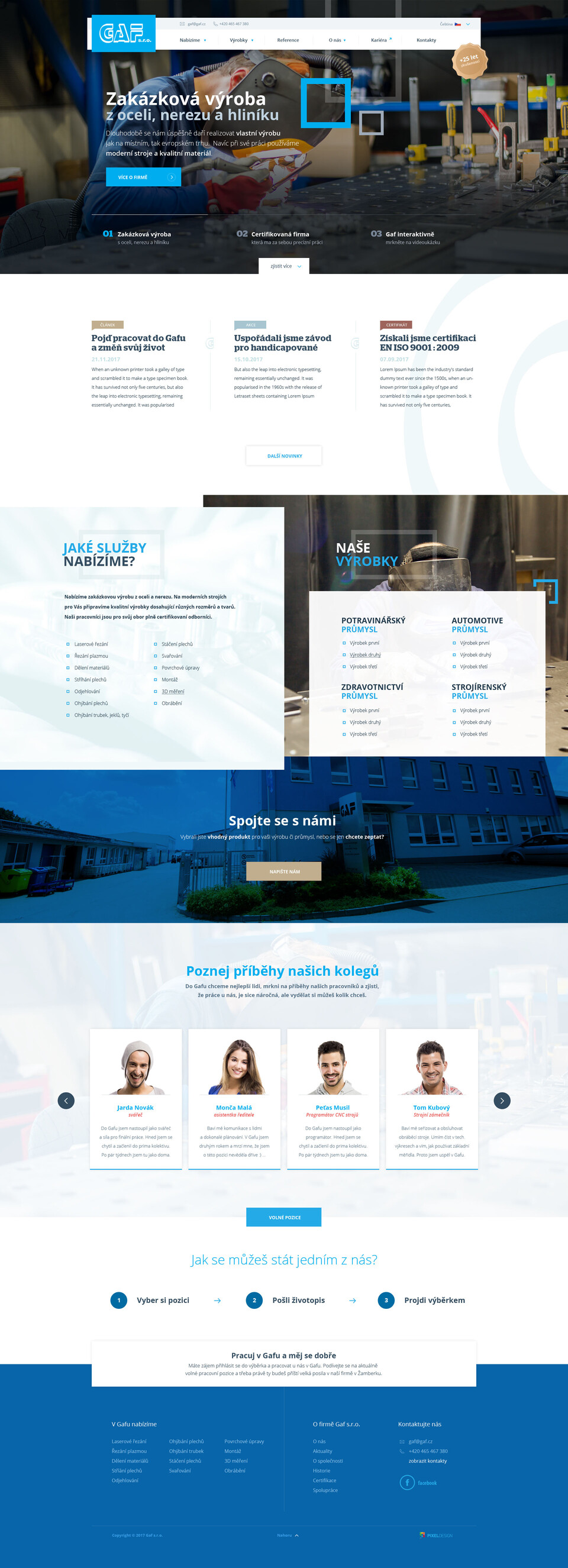 Webdesign pro společnost GAF s.r.o. Žamberk