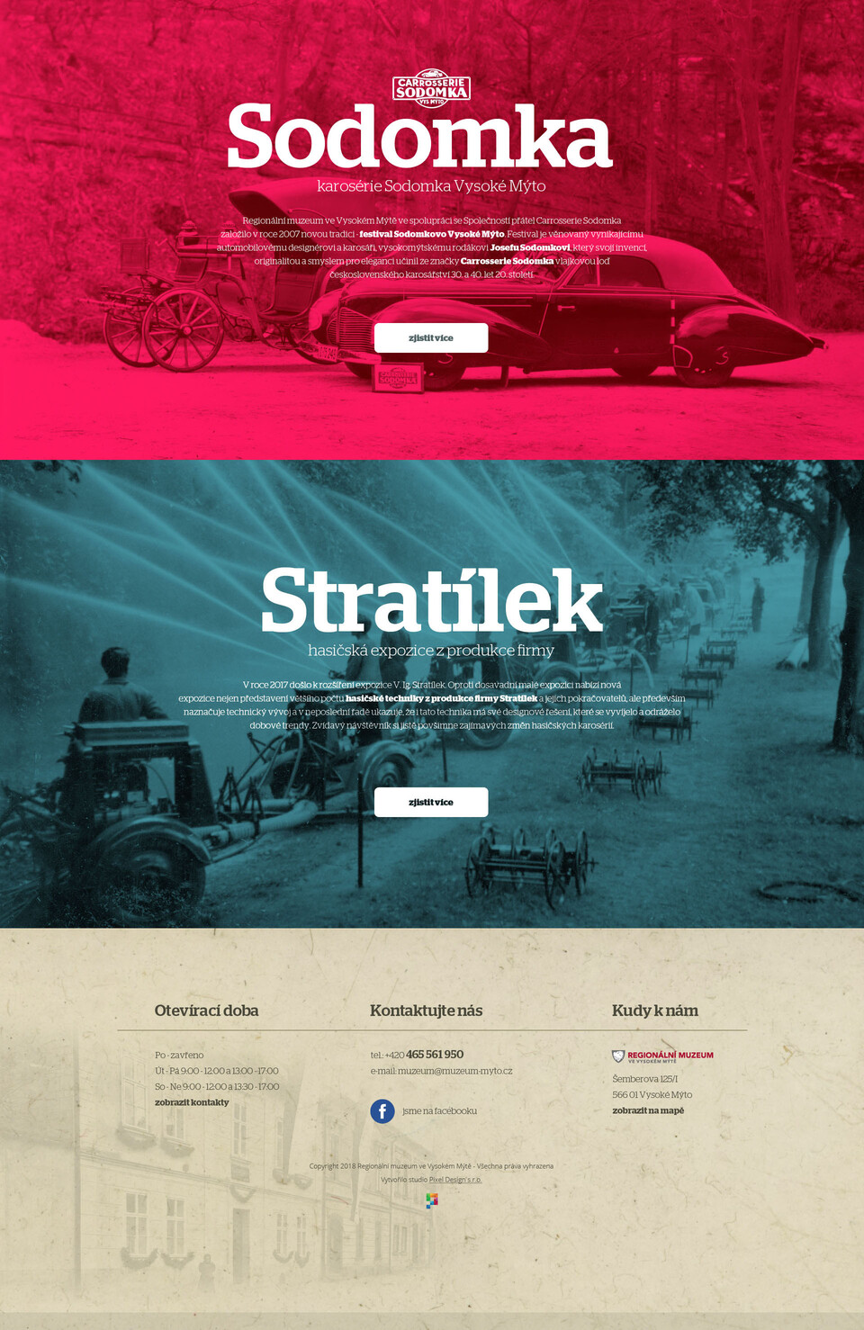 Web pro Regionální muzeum ve Vysokém Mýtě