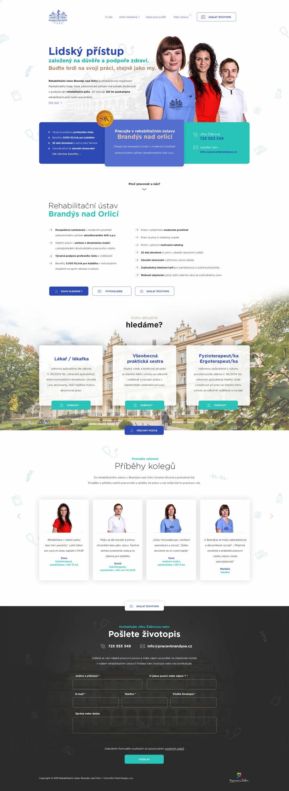 Náborový miniweb pro Rehabilitační ústav Brandýs nad Orlicí