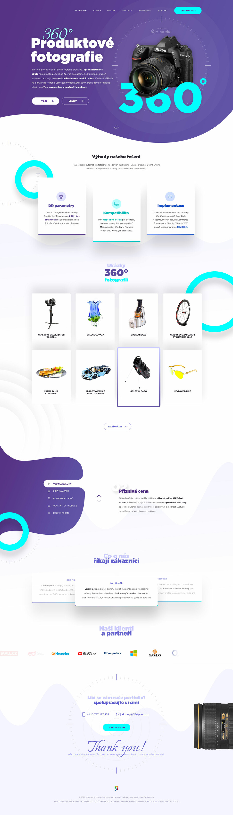 Kreativní a hravý web pro 3D produktové foto