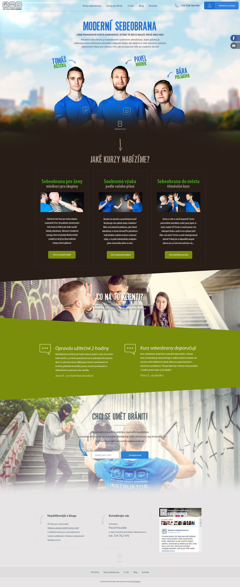Webdesign pro kurzy Moderní sebeobrany
